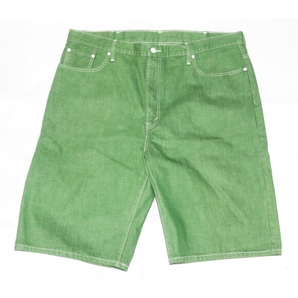 Levis 569 Baggy Jean Size 42 Shorts Denim Green Bermuda Relaxed Baggy - Picture 1 of 8